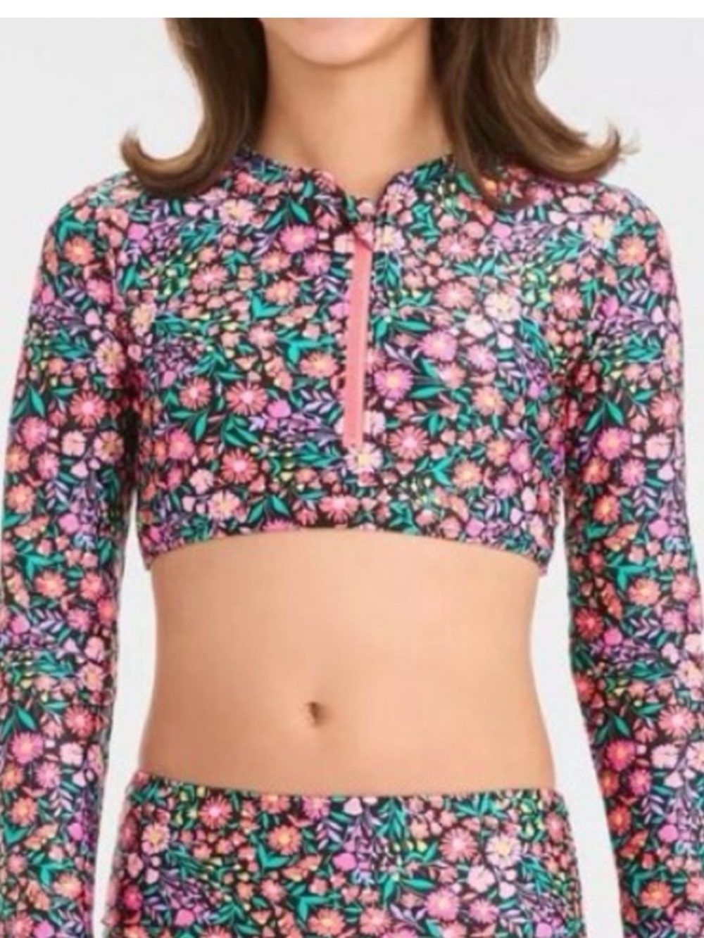 Art Class Floral Print Pull over Rashguard size L(10/12)
